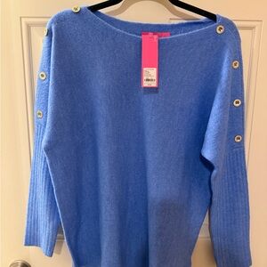 Lilly Pulitzer Blue Button-Accent Sweater
